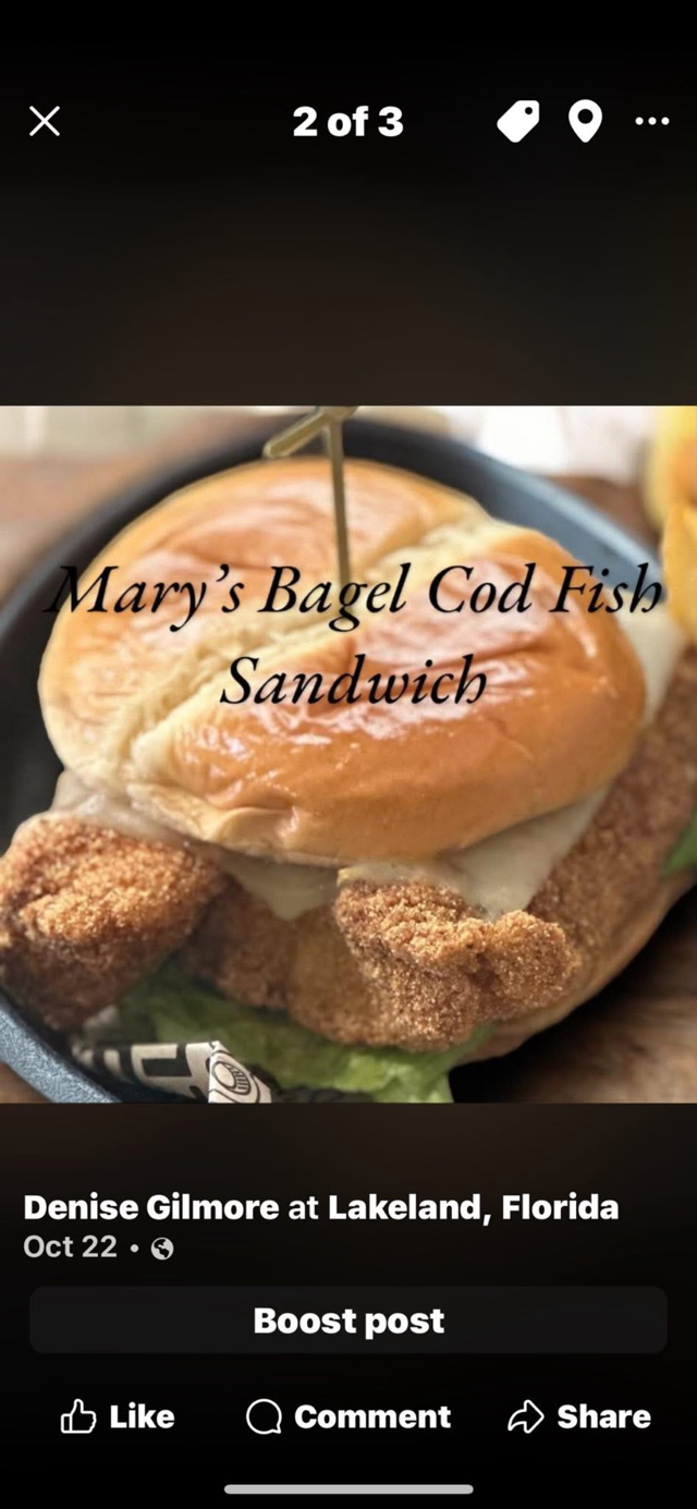 COD SANDWICH (Wed., Thurs., Friday only).